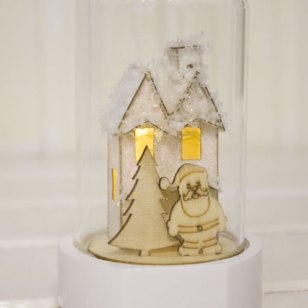 Стеклянный декор-купол с фигуркой Дед Мороз